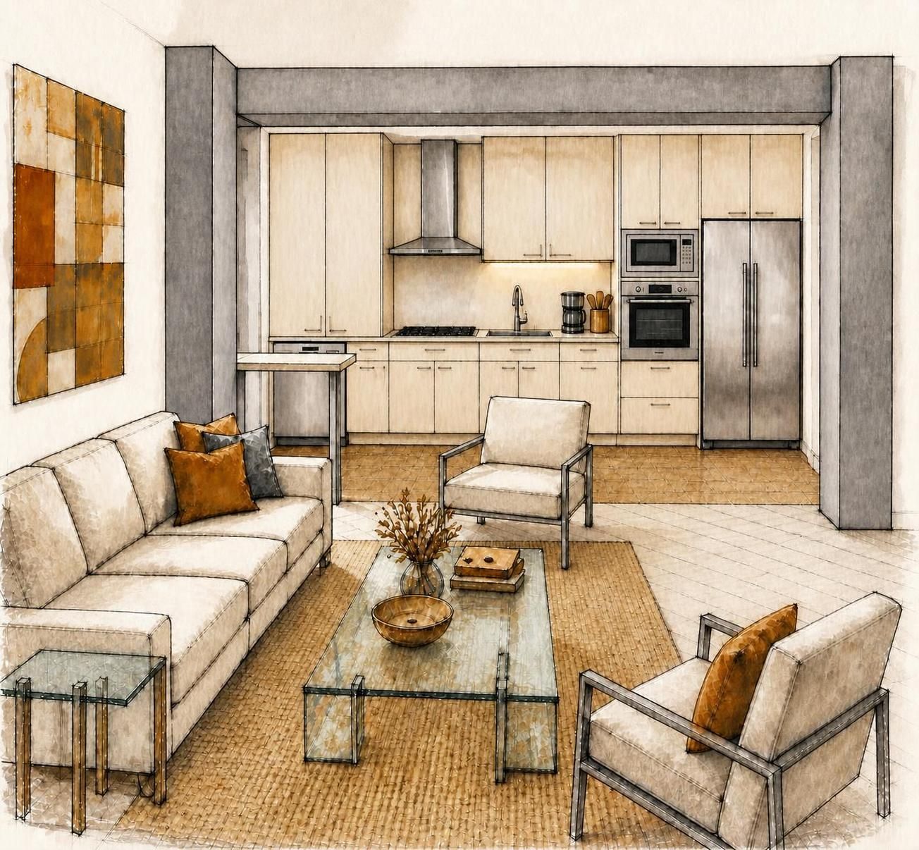 Interiors Aced Project Concrete Light Illustration